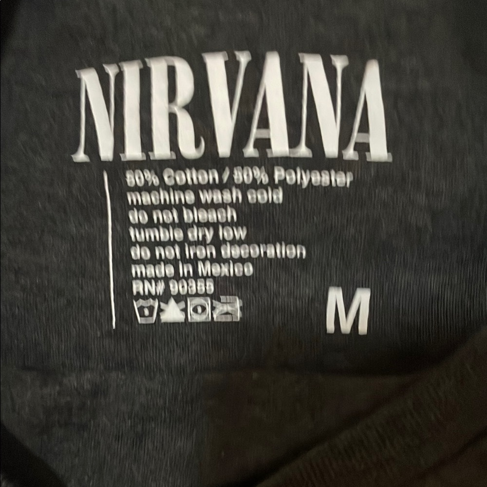 Nirvana Womans Black Graphic T-Shirt - Picture 2 of 2